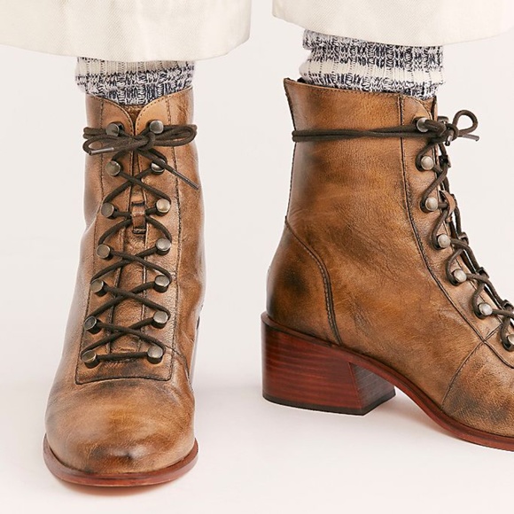 Free People Shoes - NWT Free People Eberly Lace-Up Boots Sz 39 Brown